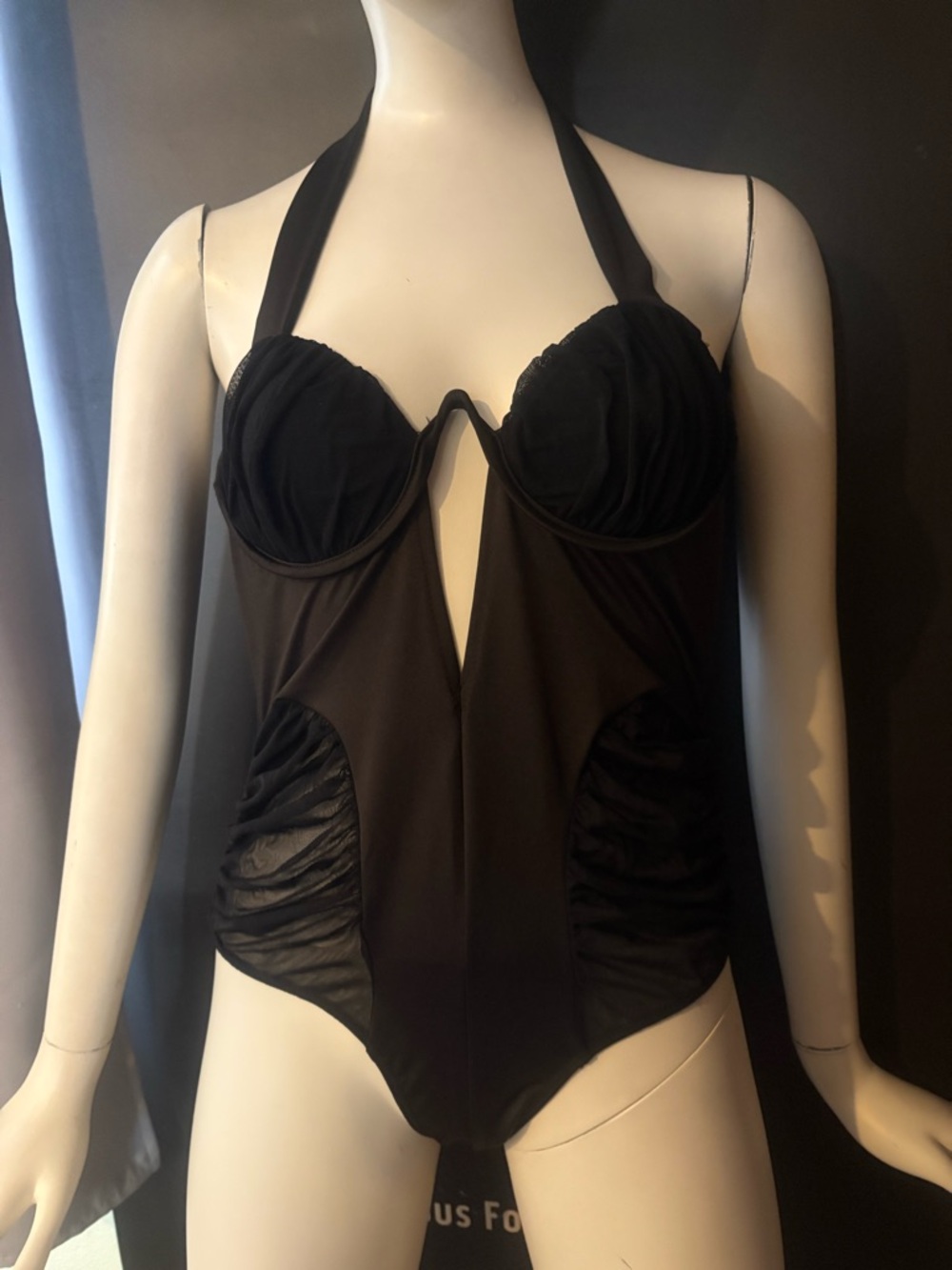 Fashion Nova Black Halter Bodysuit Bandeau